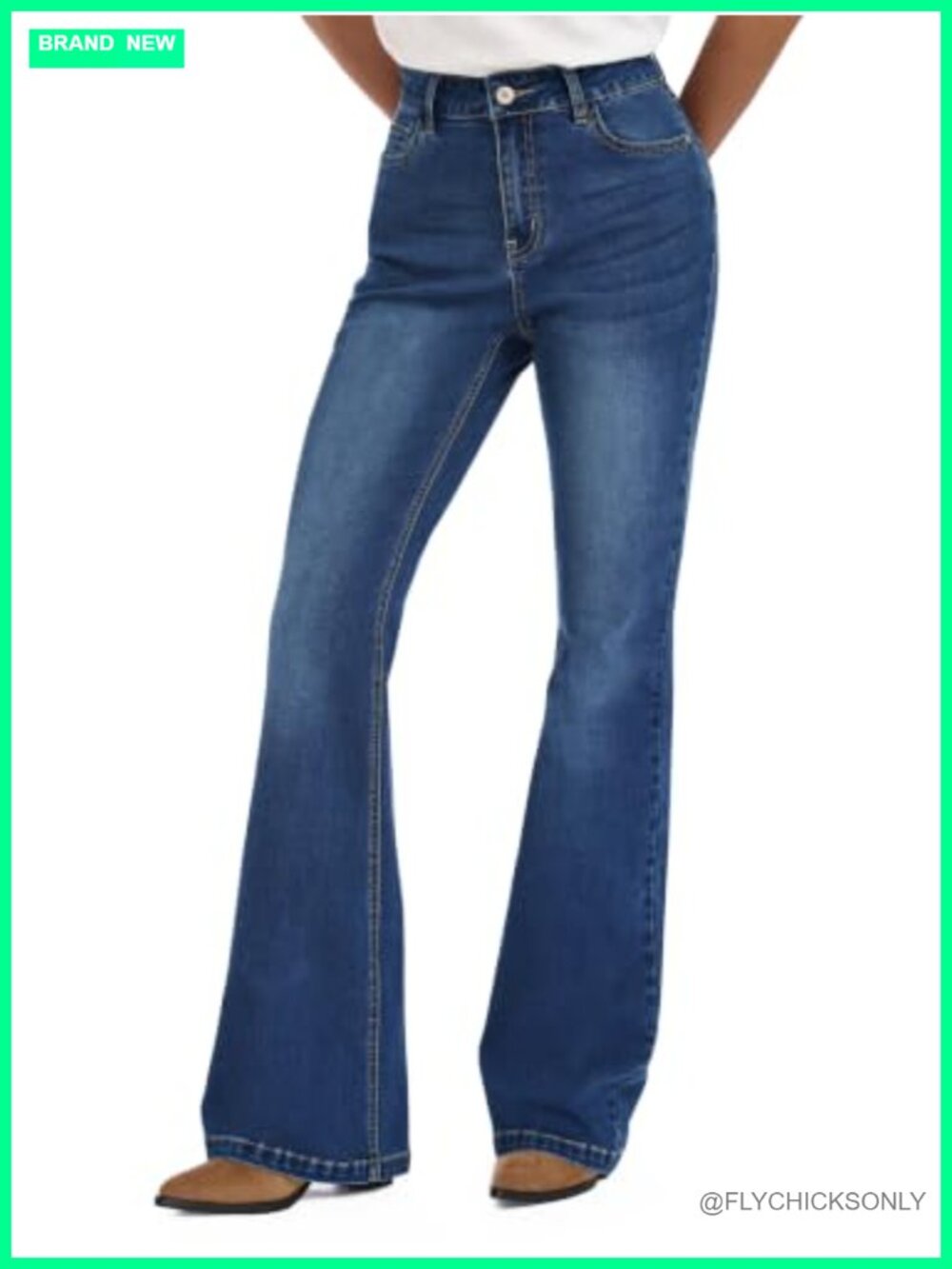 Tall Womens Flare Jeans Curvy High Rise Stretch Denim Bootcut Pants